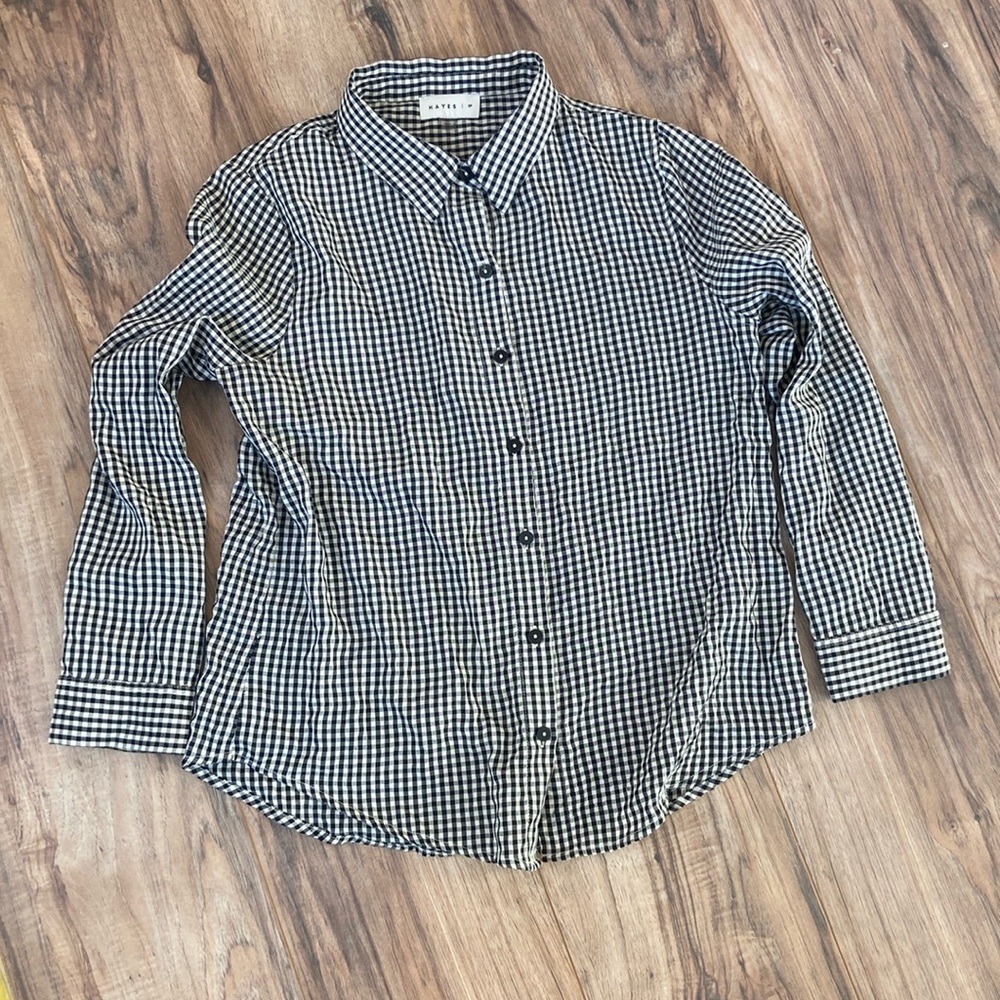 Black and cream checkered button down